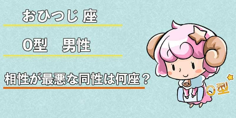 おひつじ座O型男性の相性が最悪な同性は何座？